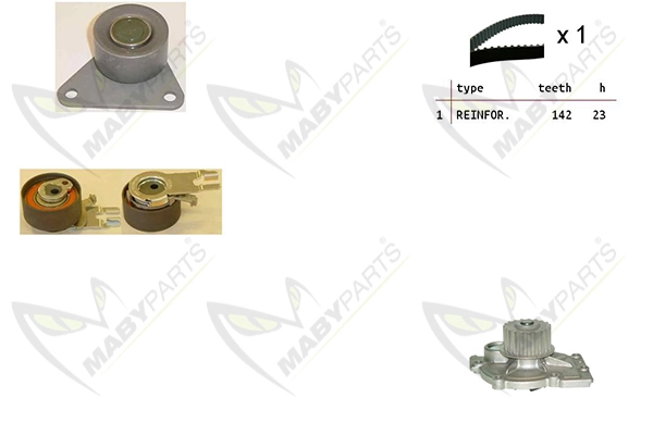 MABYPARTS Vízpumpa + fogasszíj készlet - OBKWP0166 - TothCarparts