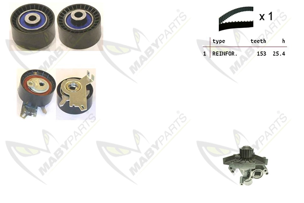 MABYPARTS Vízpumpa + fogasszíj készlet - OBKWP0167 - TothCarparts