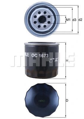 MAHLE olajszűrő - OC 1673 - TothCarparts