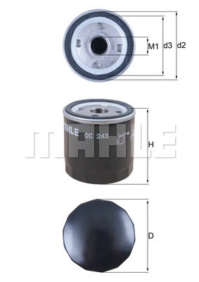MAHLE olajszűrő - OC 243 - TothCarparts