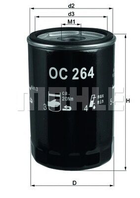 MAHLE olajszűrő - OC 264 - TothCarparts