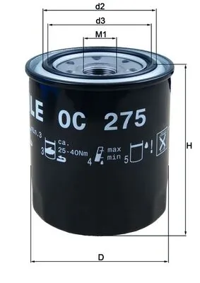 MAHLE olajszűrő - OC 275 - TothCarparts