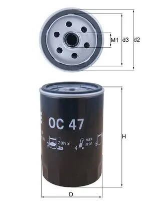 MAHLE olajszűrő - OC 47 - TothCarparts