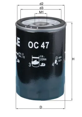 MAHLE olajszűrő - OC 47 OF - TothCarparts