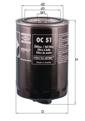 MAHLE olajszűrő - OC 51 OF - TothCarparts