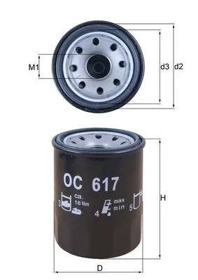MAHLE olajszűrő - OC 617 - TothCarparts