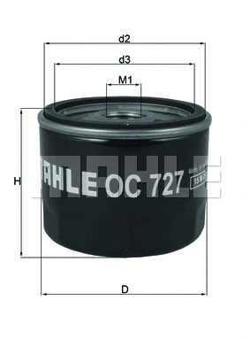 MAHLE olajszűrő - OC 727 - TothCarparts