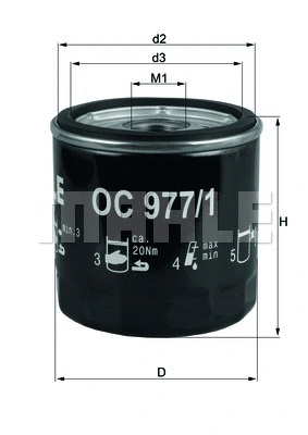 MAHLE olajszűrő - OC 977/1 - TothCarparts