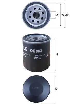 MAHLE olajszűrő - OC 983 - TothCarparts