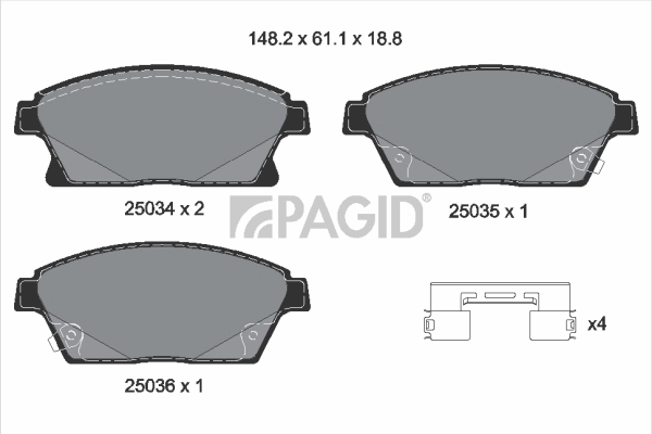 PAGID fékbetétkészlet, tárcsafék - T1959N - TothCarparts