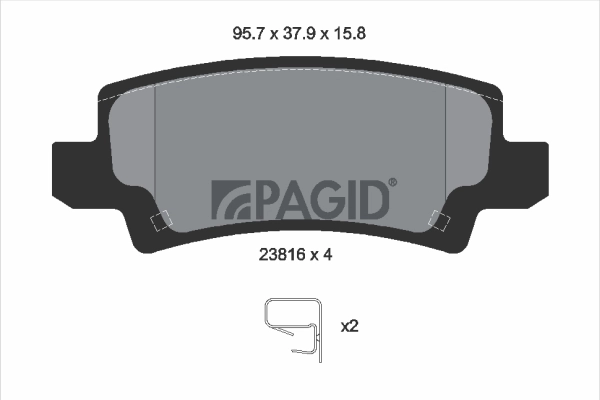 PAGID fékbetétkészlet, tárcsafék - T1398N - TothCarparts