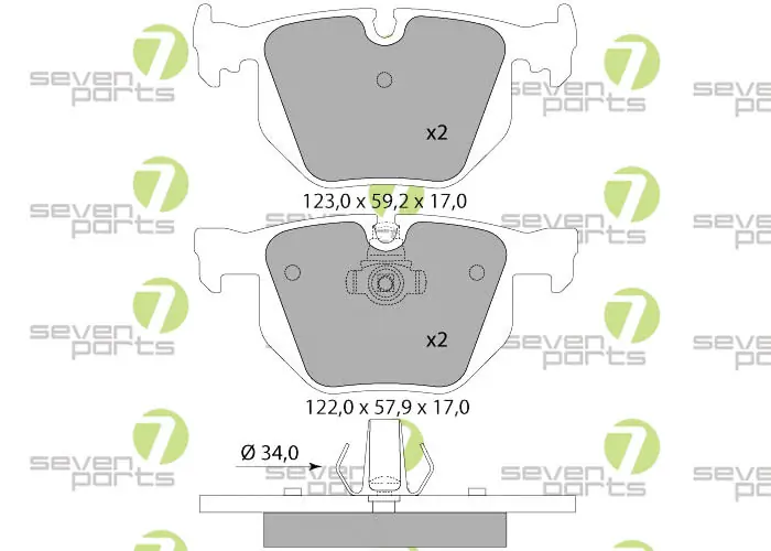 7 SEVEN PARTS fékbetétkészlet, tárcsafék - SVP25140 - TothCarparts