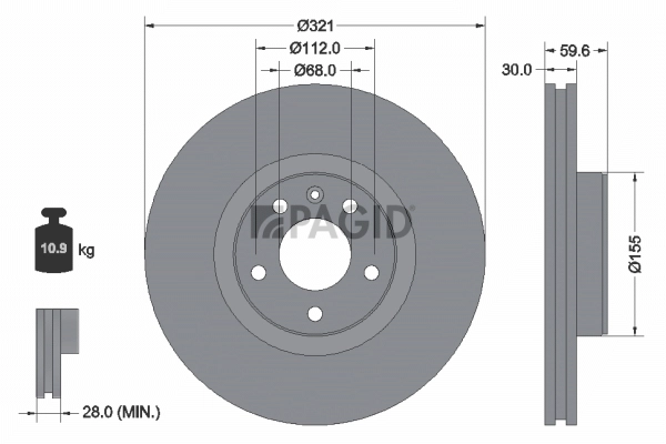 PAGID féktárcsa - 54323NHC - TothCarparts