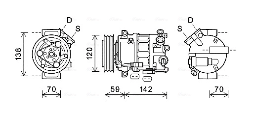 AVA Clever Choice kompresszor, klíma - OLK577 - TothCarparts