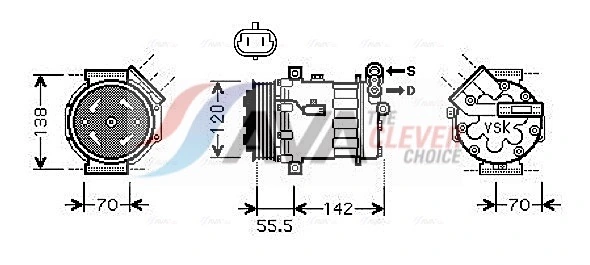 AVA Clever Choice kompresszor, klíma - OLK586 - TothCarparts