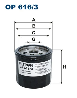 FILTRON olajszűrő - OP 616/3 - TothCarparts