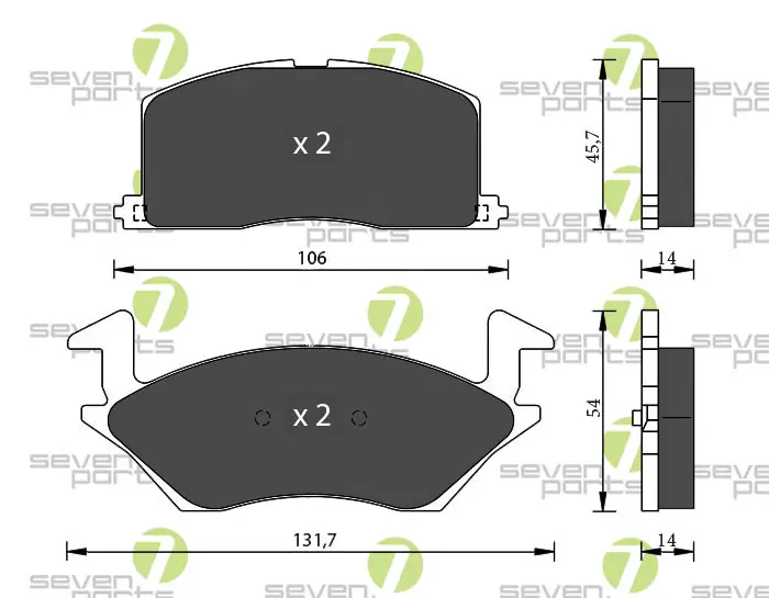 7 SEVEN PARTS fékbetétkészlet, tárcsafék - SVP18830 - TothCarparts