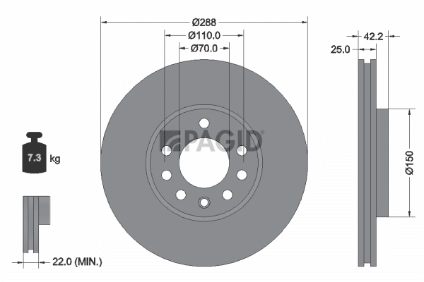 PAGID féktárcsa - 52426NC - TothCarparts