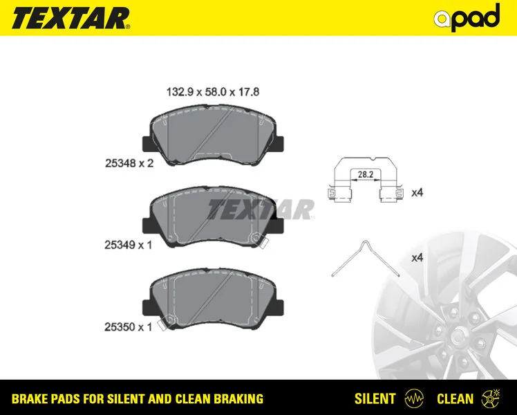 TEXTAR fékbetétkészlet, tárcsafék - 2534801SC - TothCarparts