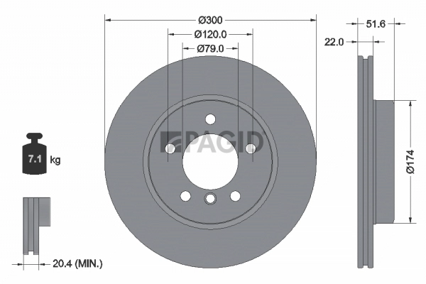 PAGID féktárcsa - 50448NHC - TothCarparts