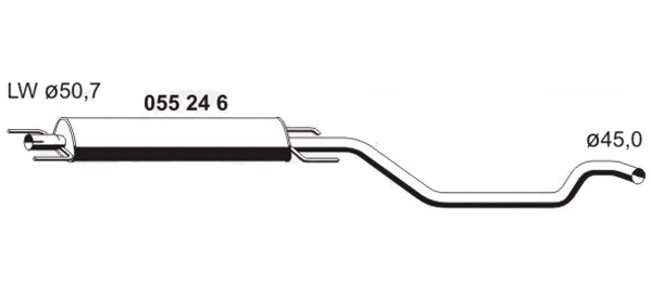 VEGAZ GmbH középső hangtompító - OS-624ERNS - TothCarparts