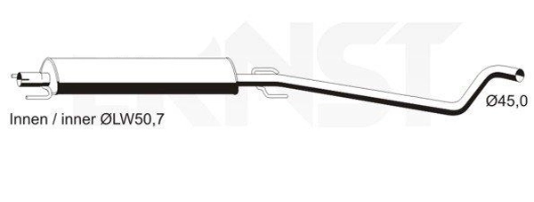 VEGAZ GmbH középső hangtompító - OS-638ERNS - TothCarparts