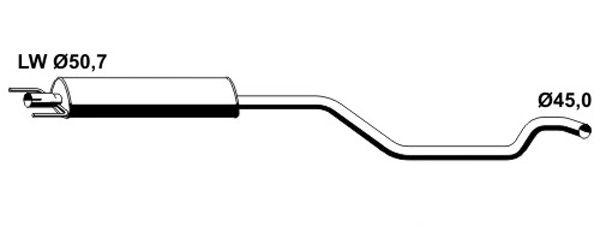 VEGAZ GmbH középső hangtompító - OS-680ERNS - TothCarparts