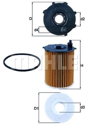 MAHLE olajszűrő - OX 171/2D - TothCarparts