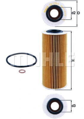 MAHLE olajszűrő - OX 177/3D - TothCarparts