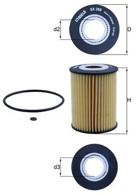 MAHLE olajszűrő - OX 380D - TothCarparts