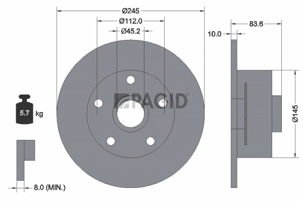 PAGID féktárcsa - 54543NC - TothCarparts