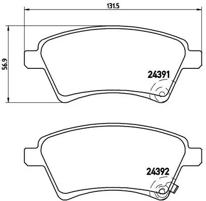 BREMBO fékbetétkészlet, tárcsafék - P 23 105 - TothCarparts