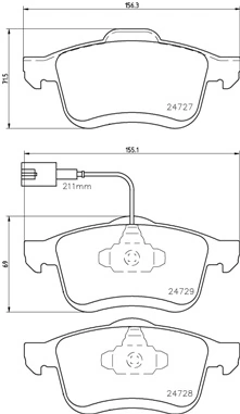 BREMBO fékbetétkészlet, tárcsafék - P 23 130 - TothCarparts
