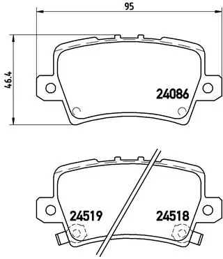 BREMBO fékbetétkészlet, tárcsafék - P 28 038 - TothCarparts