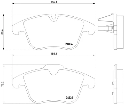BREMBO fékbetétkészlet, tárcsafék - P 61 106 - TothCarparts