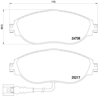 BREMBO fékbetétkészlet, tárcsafék - P 85 131X - TothCarparts