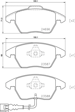 BREMBO fékbetétkészlet, tárcsafék - P 85 146 - TothCarparts
