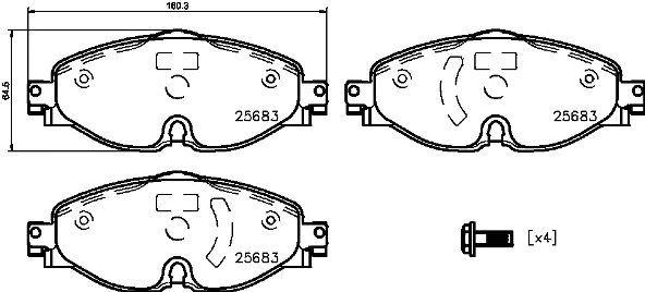BREMBO fékbetétkészlet, tárcsafék - P 85 147X - TothCarparts