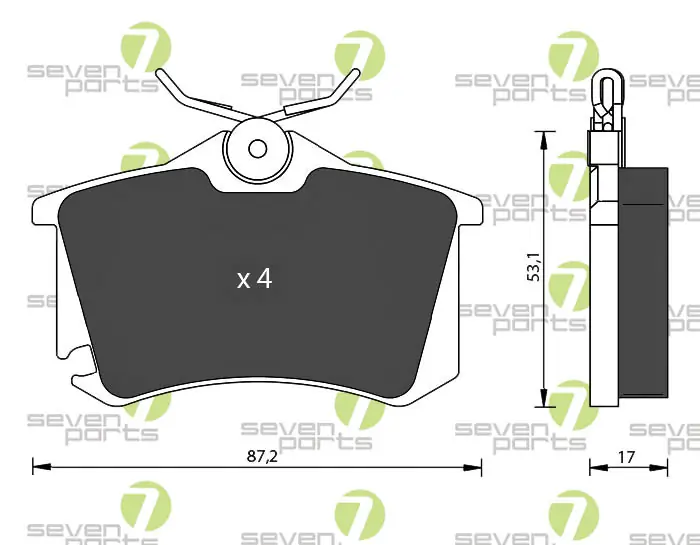 7 SEVEN PARTS fékbetétkészlet, tárcsafék - SVP22880 - TothCarparts