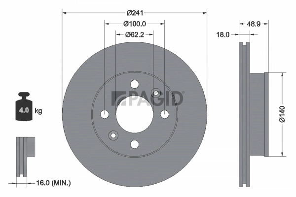 PAGID féktárcsa - 54471NC - TothCarparts