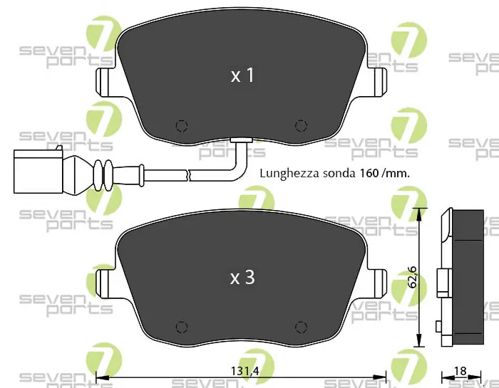 7 SEVEN PARTS fékbetétkészlet, tárcsafék - SVP21751 - TothCarparts