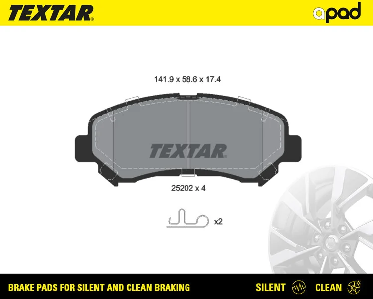 TEXTAR fékbetétkészlet, tárcsafék - 2520201SC - TothCarparts