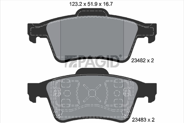 PAGID fékbetétkészlet, tárcsafék - T1215N - TothCarparts