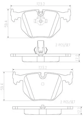 BREMBO fékbetétkészlet, tárcsafék - P06020N - TothCarparts