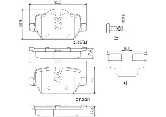 BREMBO fékbetétkészlet, tárcsafék - P06037N - TothCarparts