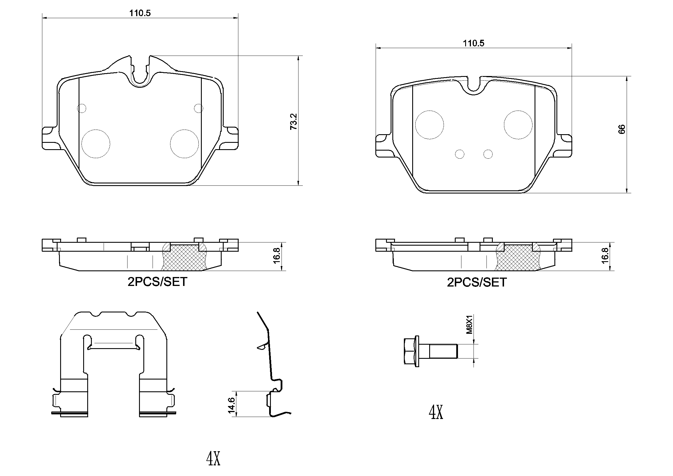 BREMBO fékbetétkészlet, tárcsafék - P06116N - TothCarparts