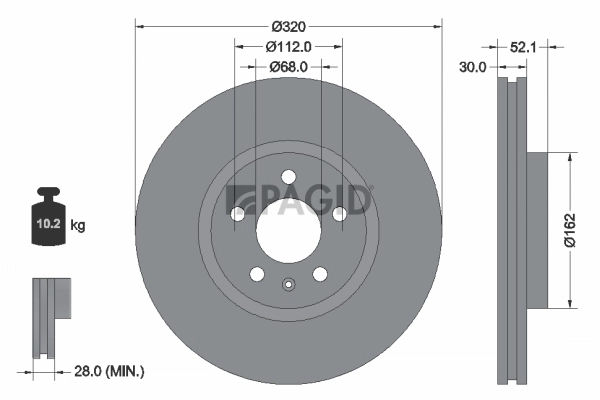 PAGID féktárcsa - 55293NHC - TothCarparts