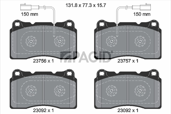 PAGID fékbetétkészlet, tárcsafék - T2038N - TothCarparts