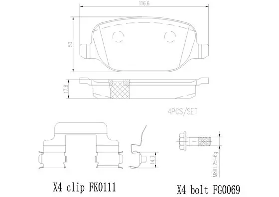 BREMBO fékbetétkészlet, tárcsafék - P23089N - TothCarparts