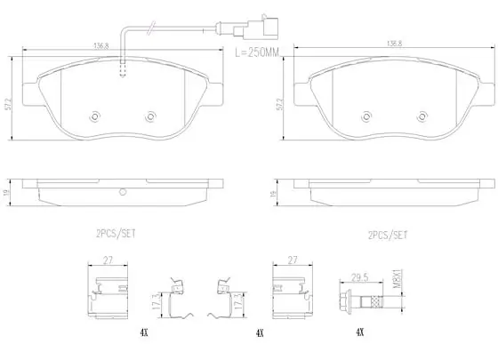 BREMBO fékbetétkészlet, tárcsafék - P23137N - TothCarparts
